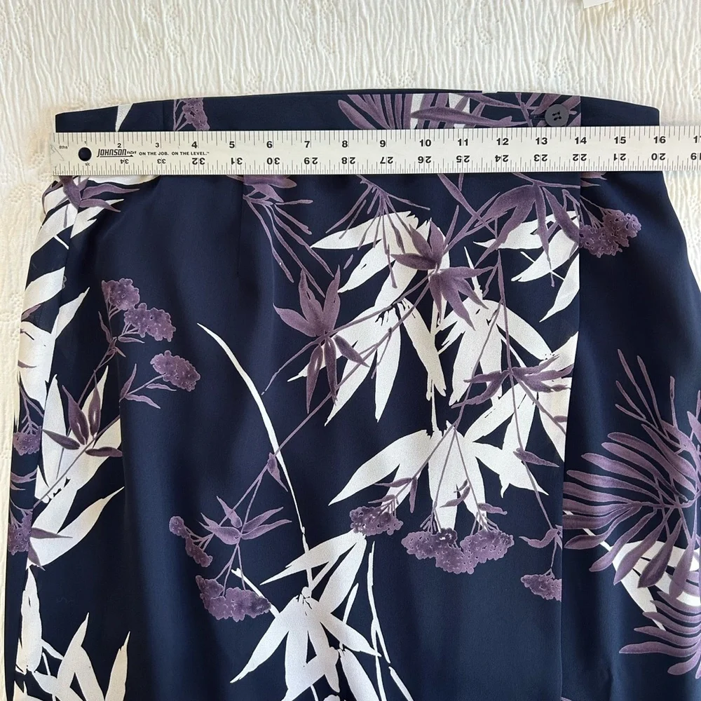 Vintage Chaus maxi skirt pencil navy purple size 14 NWT - Picture 9 of 10